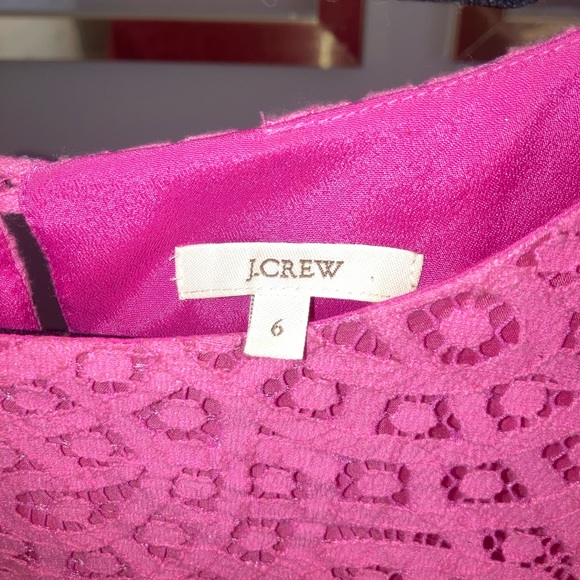 J. Crew Hot Pink Size 6 Lace Mini Dress - Picture 2 of 3